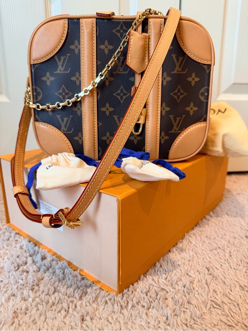 Authentic Louis Vuitton mini luggage Valisette PM monogram